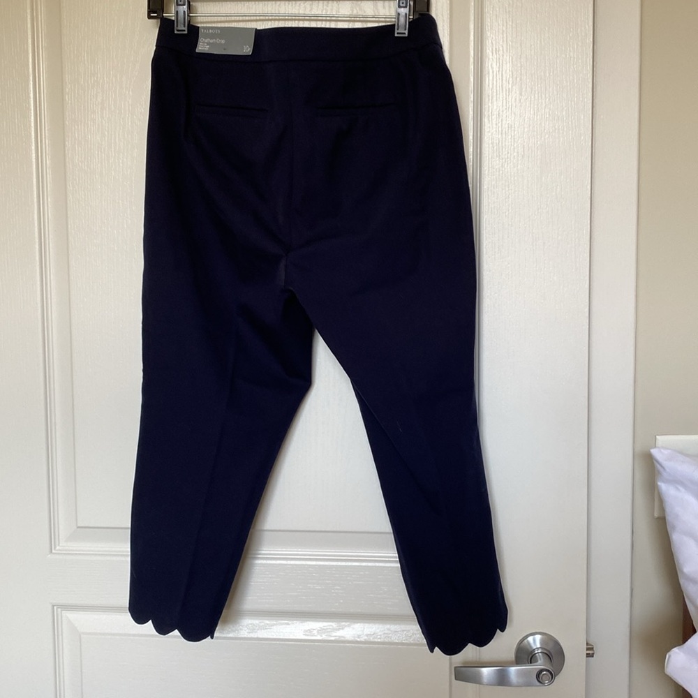 Talbots Navy Blue Chatham Crop with Scalloped Hem NWT, 10p - Picture 7 of 9